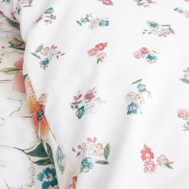 Pippa Floral Birds Reversible Duvet Cover Set, Kingsize
