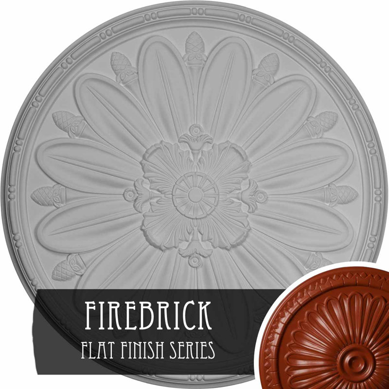 Médaillon de plafond Endurathane Delfina, DE 40 po x P 1 7/8 po, finition brique réfractaire peinte à la main