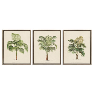 Ensemble de 3 toiles flottantes encadrées "Les Palmiers" par World Art Group