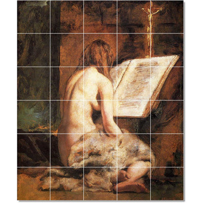 21.25" x 25.5" Ceramic Painting Decorative Mural Tile 4.25" x 4.25"