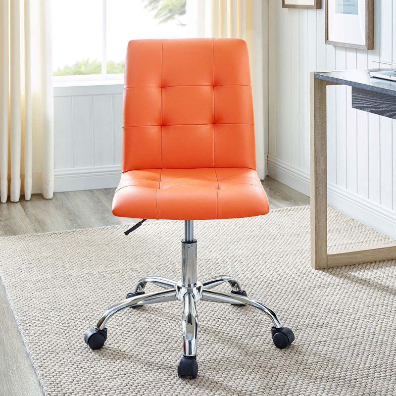 Modway Prim Armless Mid Back Office Chair, Orange