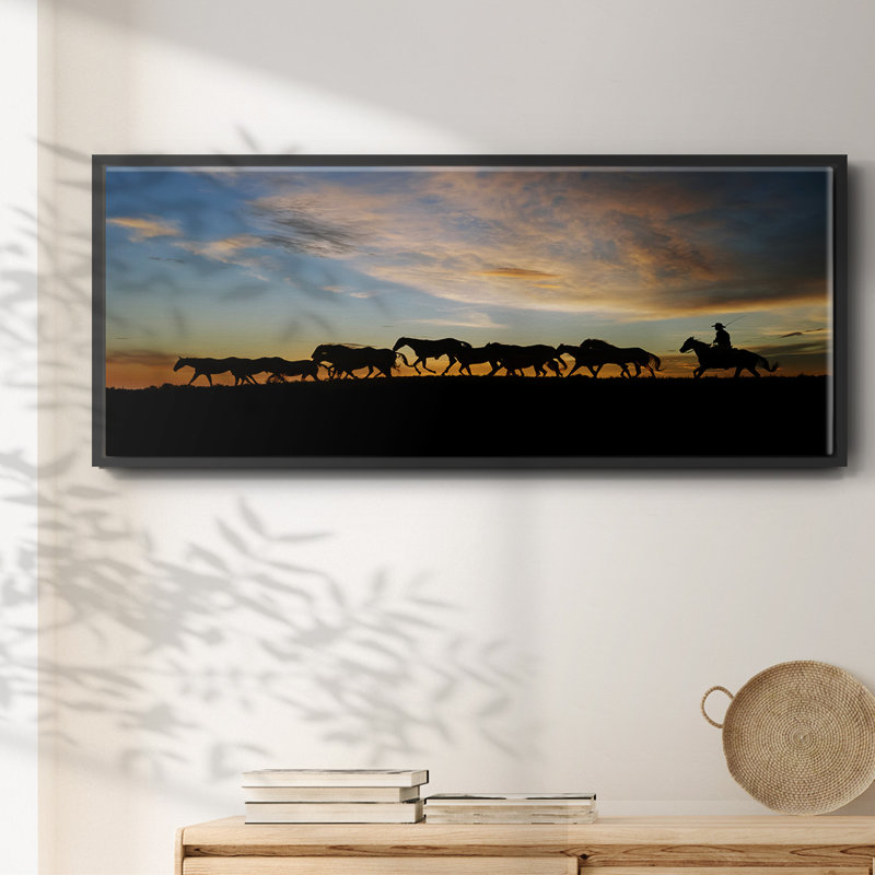 Sunlit Horses V- Framed Canvas