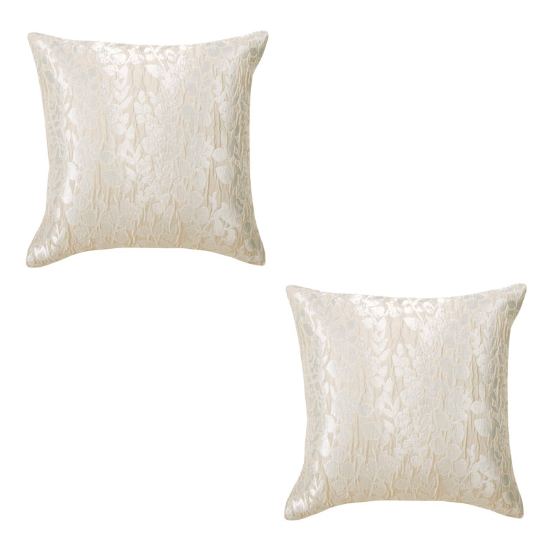 Bodenhamer Floral Square Pack of 2 Cushions with filling, Cream