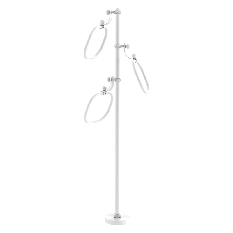 Porte-serviettes sur pied, Blanc mat