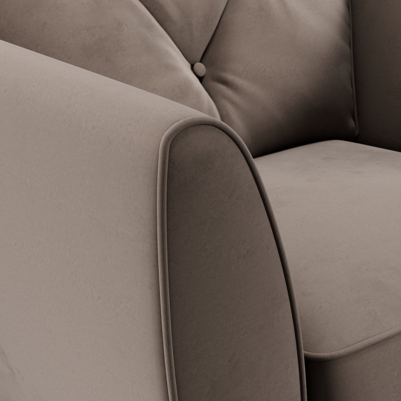 Collazo Upholstered Armchair, Mole, Beige Wood