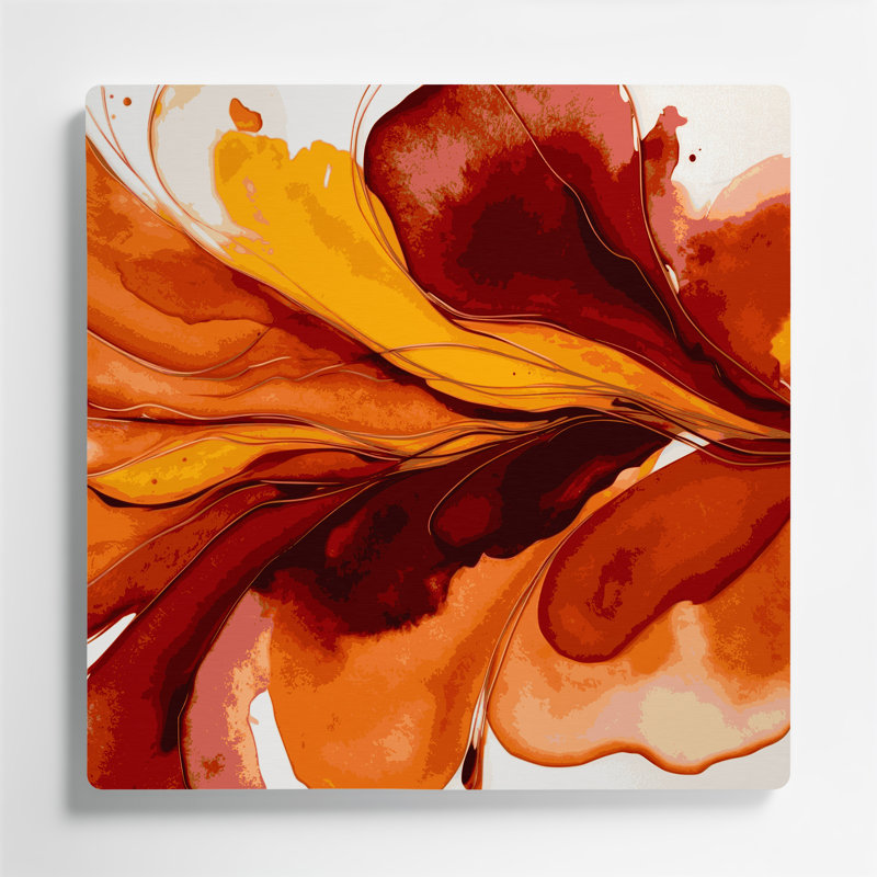 Aquarelle abstraite 2, art mural en métal brun, H 12 po x l 12 po