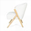 Fauteuil d'appoint compact et minimaliste moderne en bois massif de polyester blanc à 1 place pour le salon, la chambre et le bureau