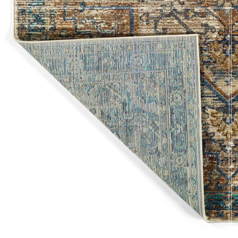 Tapis rectangulaire contemporain, transitionnel, oriental, texturé et vieilli 7 pi 10 po x 10 pi 10 po
