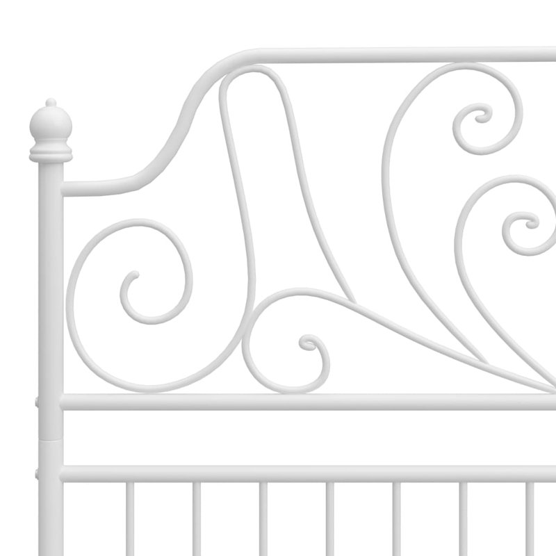 Structure de lit durable en métal thermolaqué vidaXL, Blanc, 47,2 po x 78,7 po