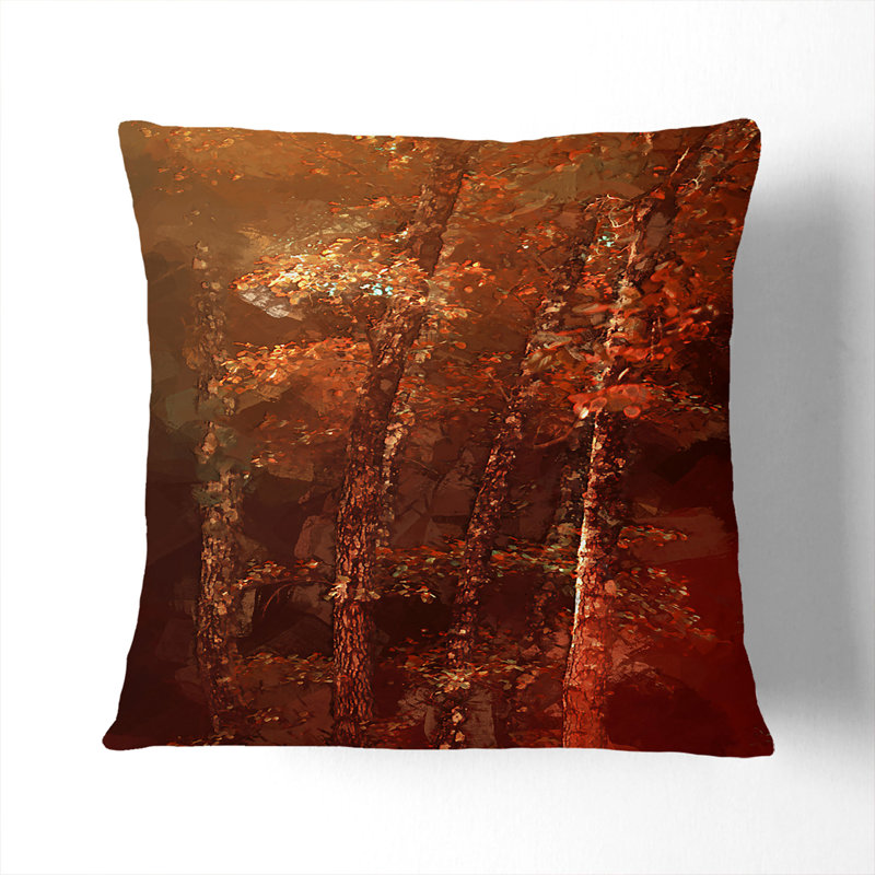 Trees of Autumn Cushion with Filling, 40cm H x 40cm W x 15cm D