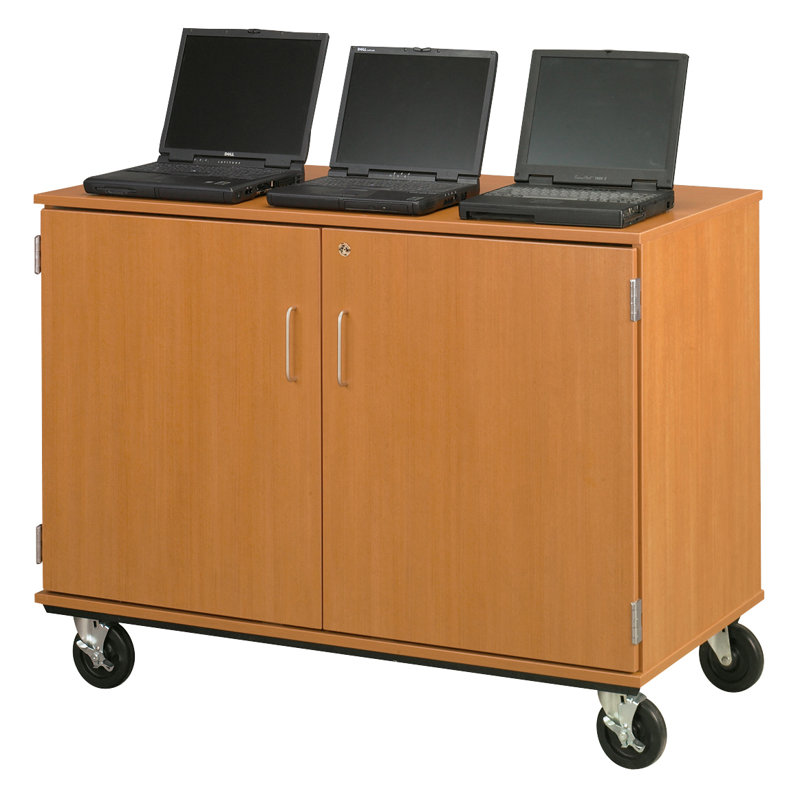 Chariot de rangement mobile pour ordinateur portable à 20 compartiments, Rouge tulipe
