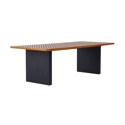 Grida Outdoor Teak & Aluminum Rectangular Dining Table, Seats 8 (94")