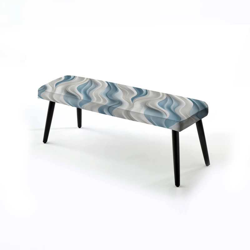 Banc rembourré noir Gentle Lines