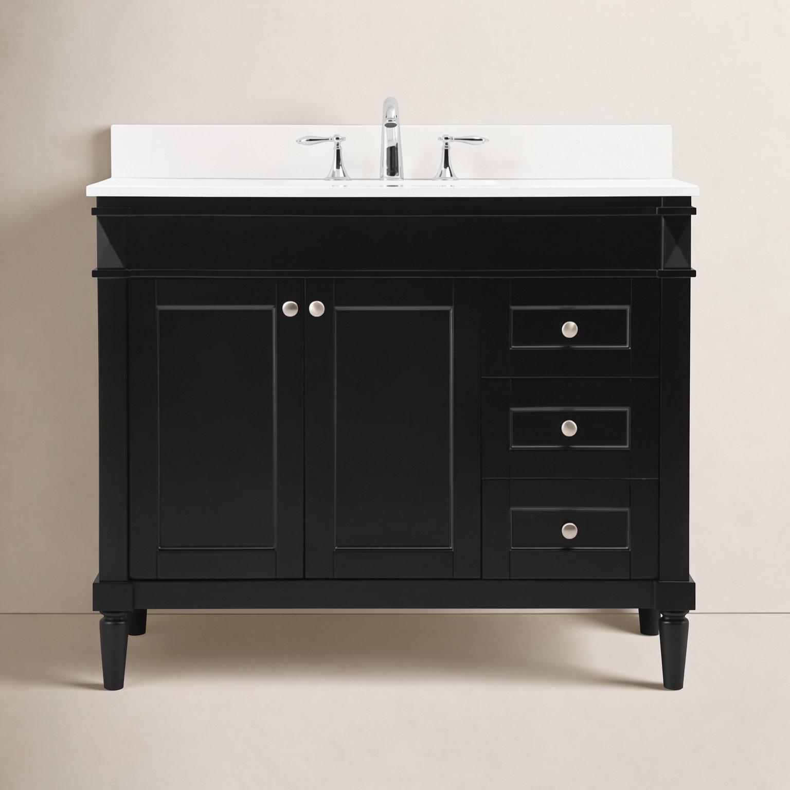 Readington Single Bathroom Vanity, Black, 42"