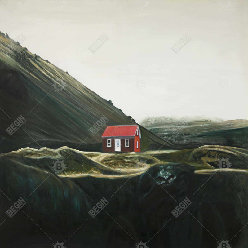 Isolated shack - 32"x32" art on canvas