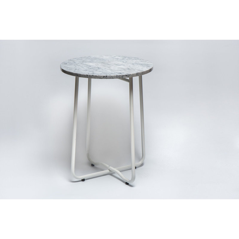 table de bout à pieds croisés, Blanc, Blanc