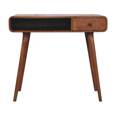 Bureau d'écriture courbé en bois massif