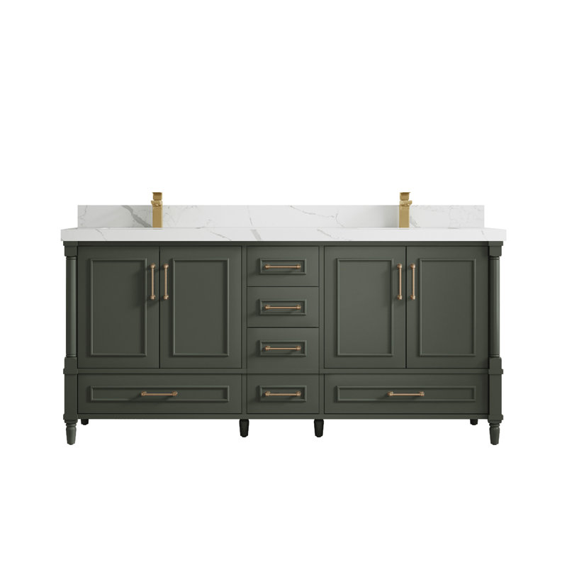 Meuble-lavabo l 72 po x P 22 po x H 36 po Aberdeen, Calacatta Laza