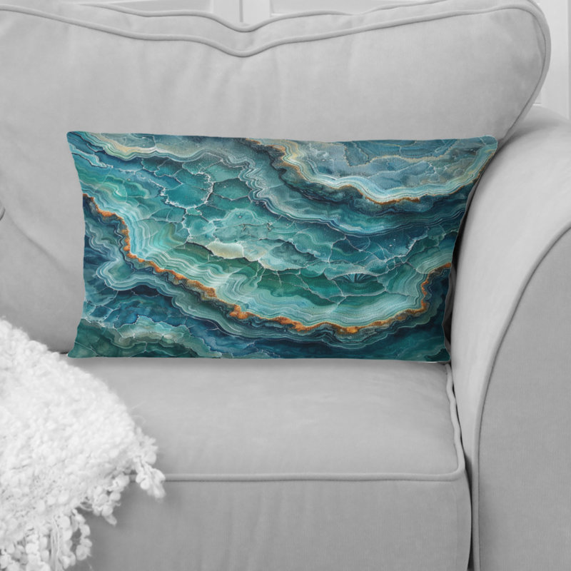 Coussin lombaire Gold Green Stone Geode V - Stone Geode