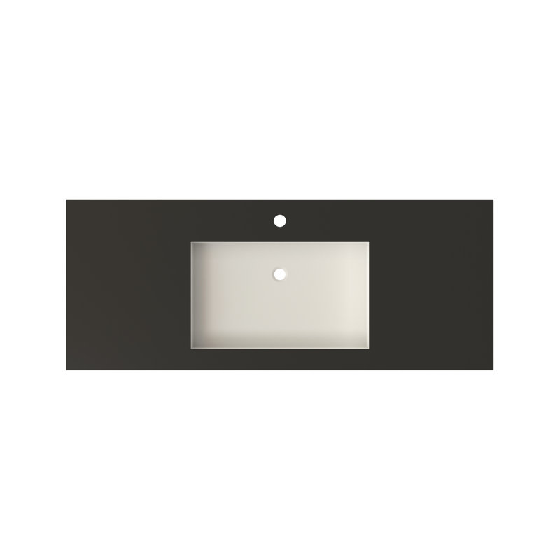 Inner White Outer Black Solid Surface Basin