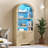 71''H Arch Wine Cabinets With Wine Glass Holder & Wine Rack, Bar Liquor Cabinets With Led Light & Motion Sensor-631425803