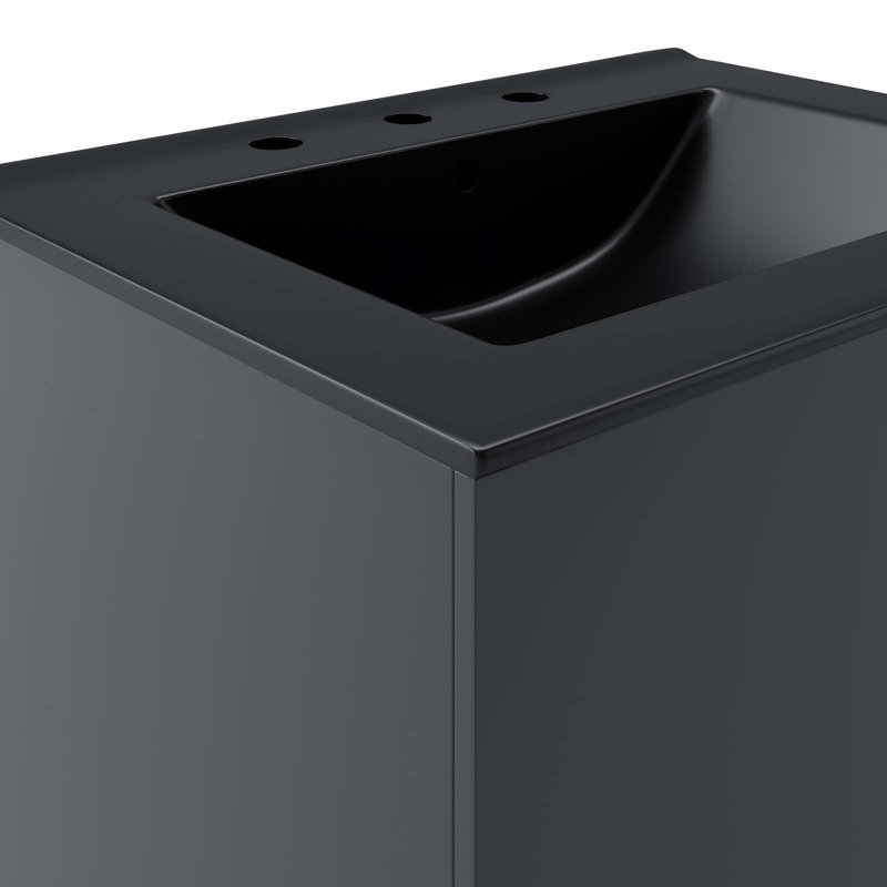 Modway Vitality 24" Bathroom Vanity, Gray, Black