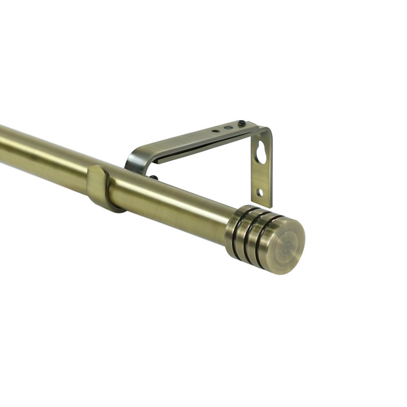 Tringle à rideaux simple ajustable 0,62 po Sweitzer, H 0,62 po x l 120 po x P 0,62 po, Laiton antique