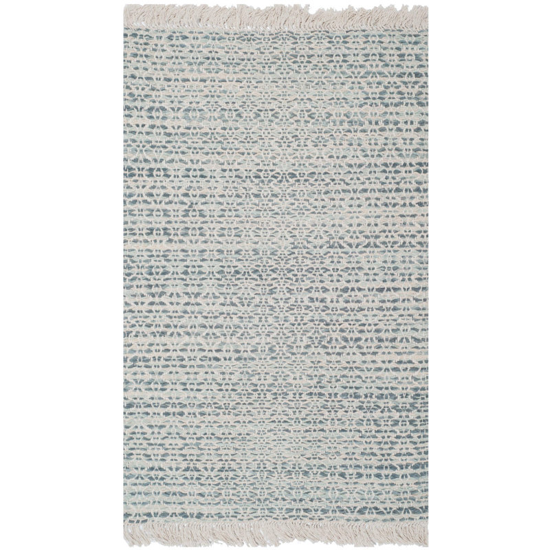 Waimes Flat Weave Cotton Geometric Rug, Rectangle 3' x 5'