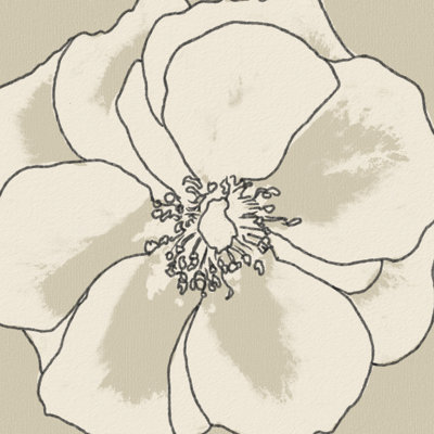 Beige Blooms I by Alonzo Saunders - Wrapped Canvas Print