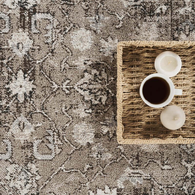 Abani Rugs Tinina Collection VEN120A Washable Vintage Distressed Brown Area Rug, 5'3" x 7'7"