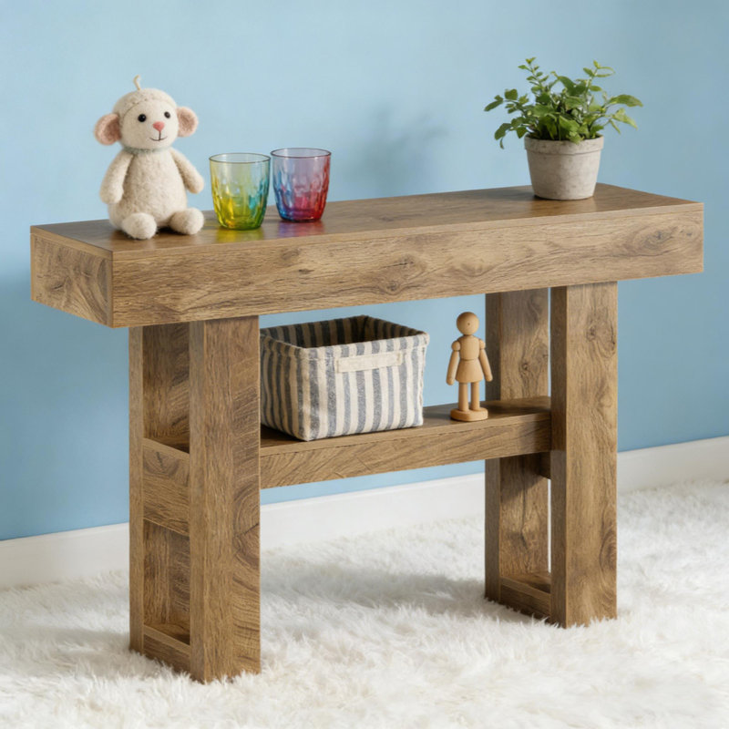 Entryway Table,Storage Console Table,Sofa Table, Light Brown