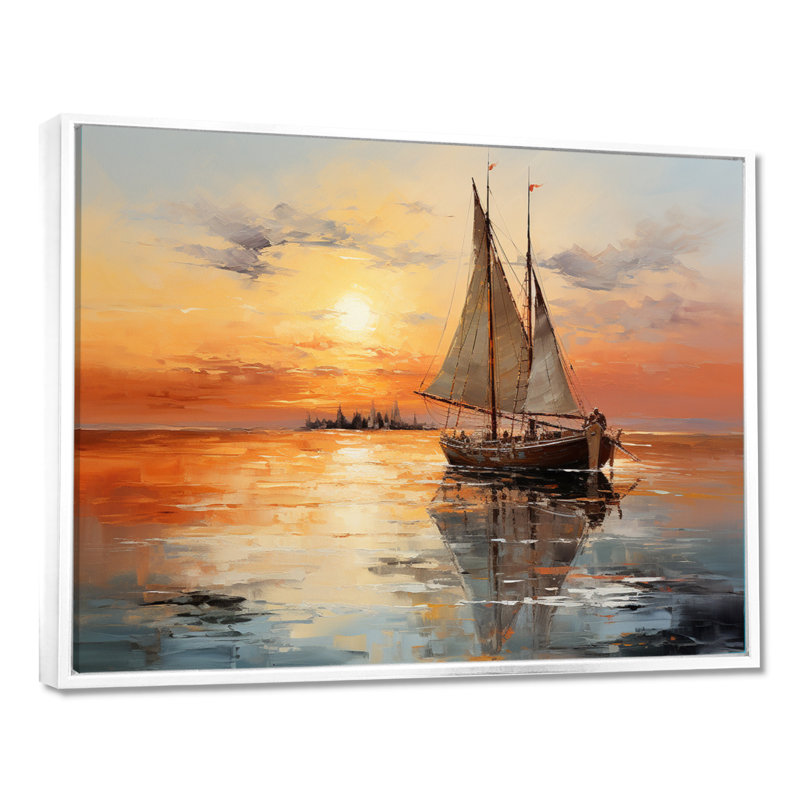 Slover voilier Celestial voyages II - Impressions encadrées, H 12 po x l 20 po x P 1 po, Cadre flottant blanc