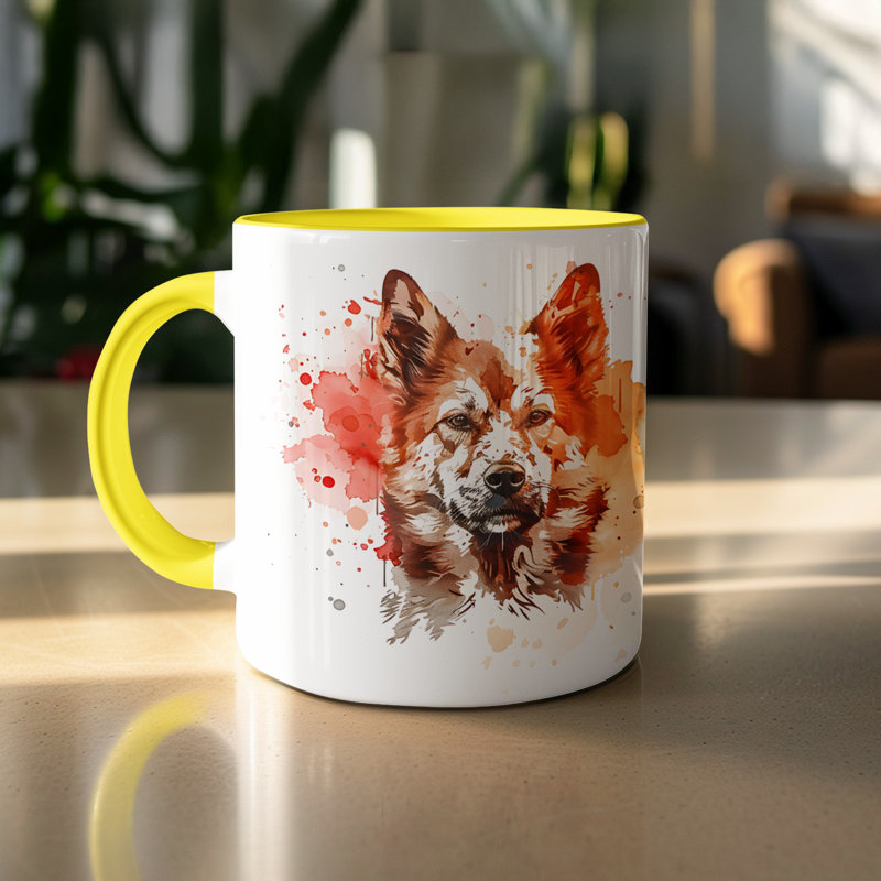 Ceramic Coffee Mug, Yellow, 4