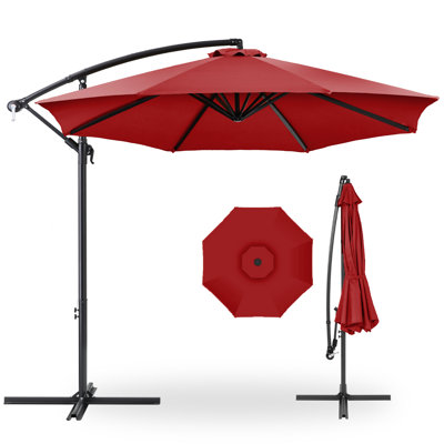 Parasol de marché pour l'extérieur suspendu et décalé de 10 pi Dannitta avec réglage facile de l'inclinaison
