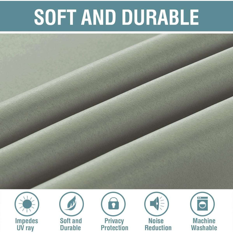 Blackout Curtains Thermal Insulated Window Treatment Panels Room Darkening Blackout Drapes for Living Room Back Tab/Rod Pocket Bedroom Draperies 2 Panels