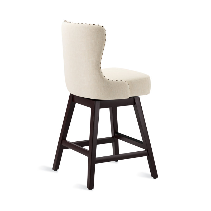 Lark Manor Arabele Swivel Solid Wood 26'' Counter Stool & Reviews | Wayfair