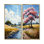 Pissenlits Vangogh dans la prairie I - Art mural traditionnel bleu 2 panneaux