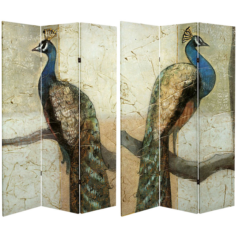 Paravent réversible Peacocks, Paon