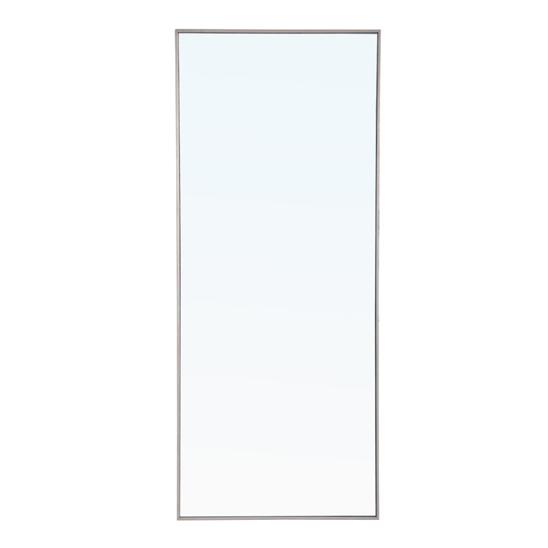 Sabine Metal Rectangle Wall Mirror, 72" x 30", Silver