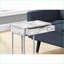 Table basse en forme de C peu encombrante - aspect marbre blanc, base en métal gris avec tiroir de rangement pour le salon / la chambre à coucher-1443954490-1443954437