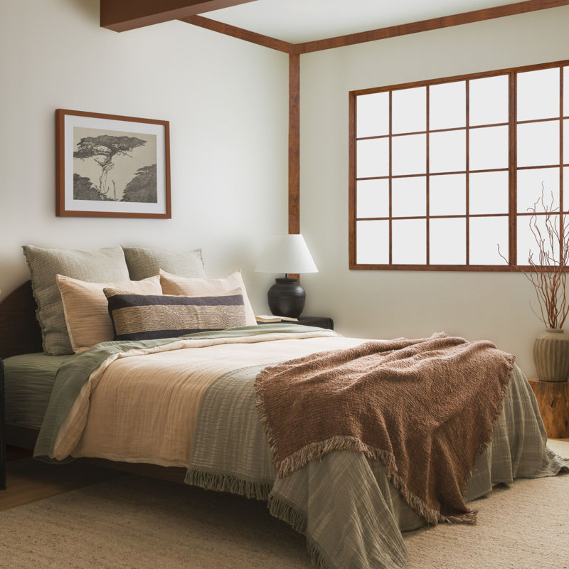 Sage Fringe Bedspread, King