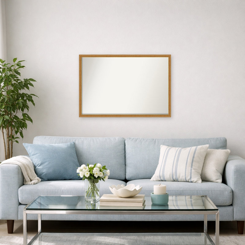 Miroir mural en bois non biseauté doré Raphael, L 25,75 po x H 37,75 po, Cordelia doré