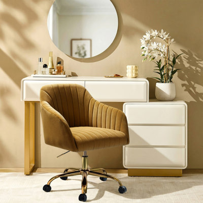 Chaise de travail en velours Adan