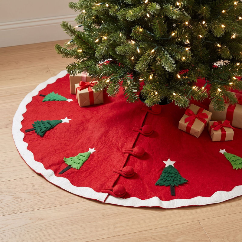 Multilayered Trees Tree Skirt, Red