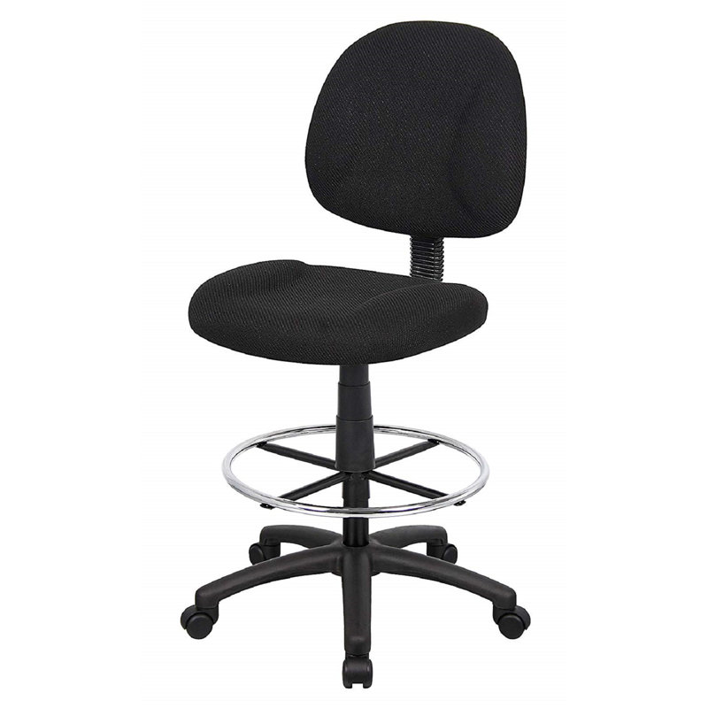 Drafting Chair, Black Tweed, No Arm