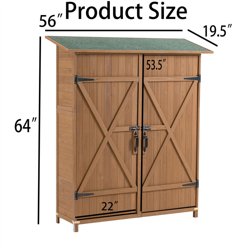 Armoire d'extérieur en bois massif Lean-To, Brun