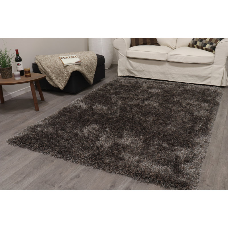 Solid Colour Shag Area Rug Set, Rectangle 120 x 170cm