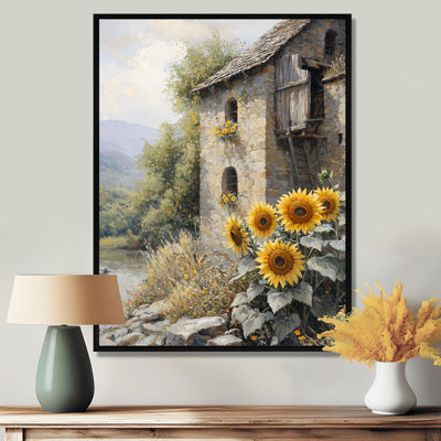 Dorathy Sunflowers At The Grain Mill II - Art mural tournesols
