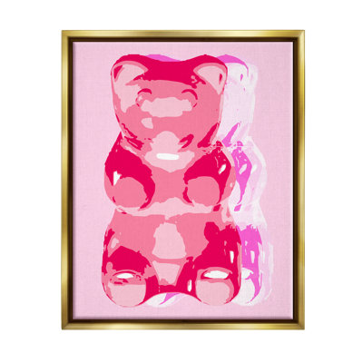 "Modern Gummy Bear" encadré sur bois par Lil 'Rue, impression