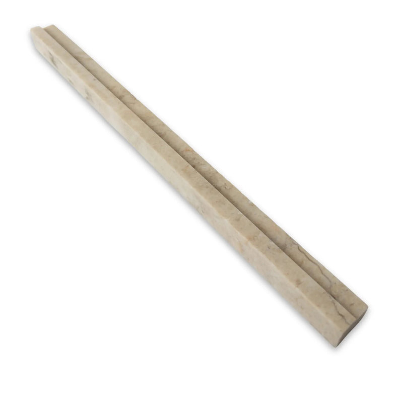 Carreau de doublure de boîte grand format beige poli à une marche 3/4 x 12 po - Poli